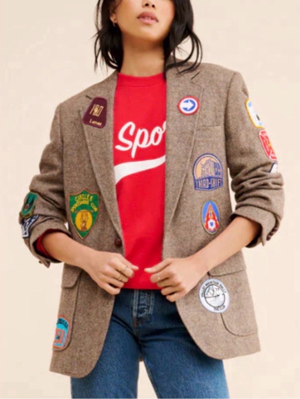 Riley 1880 Anthropologie  Patchwork Tweed Blazer